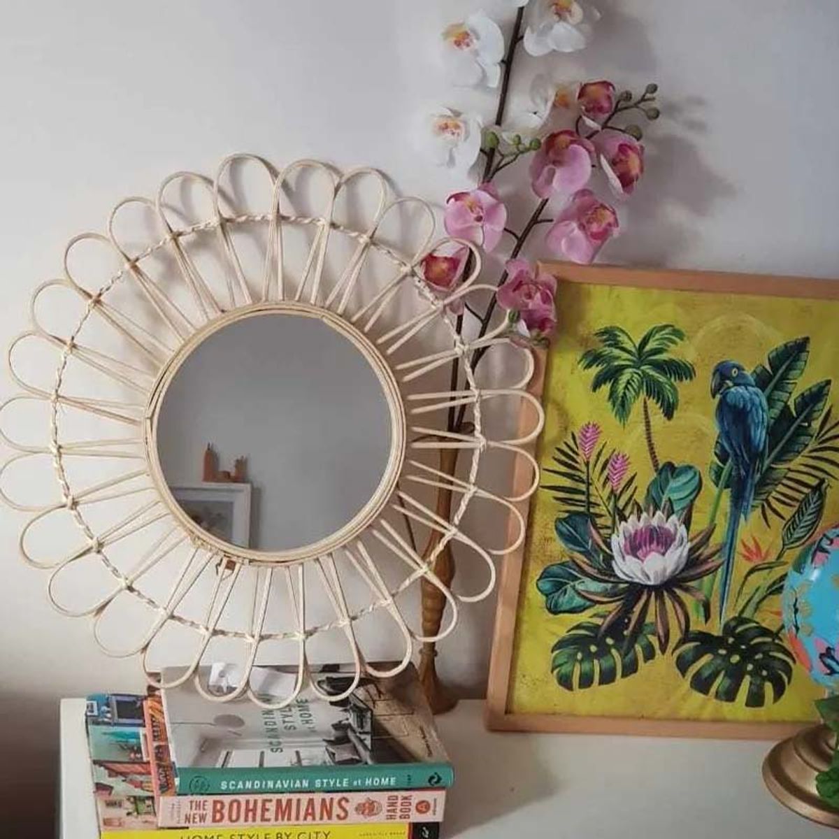 BRIC - Espejo Redondo de Ratán