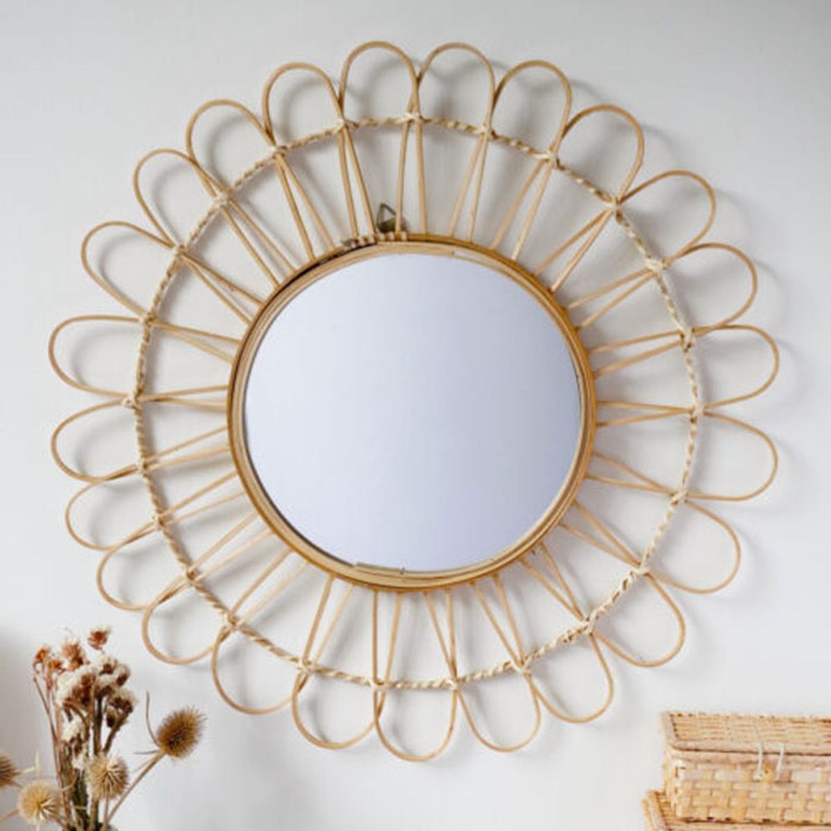 BRIC - Espejo Redondo de Ratán