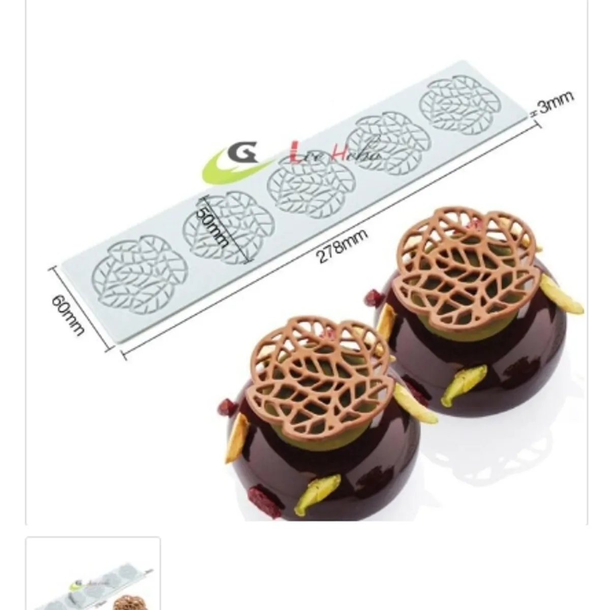 GENERICO - Molde Decoracion Para Reposteria Encaje Forma Hoja