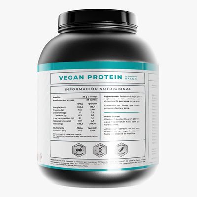 Imagen 2 del producto Salux proteina vegana 1kg Chocolate 30 servicios.