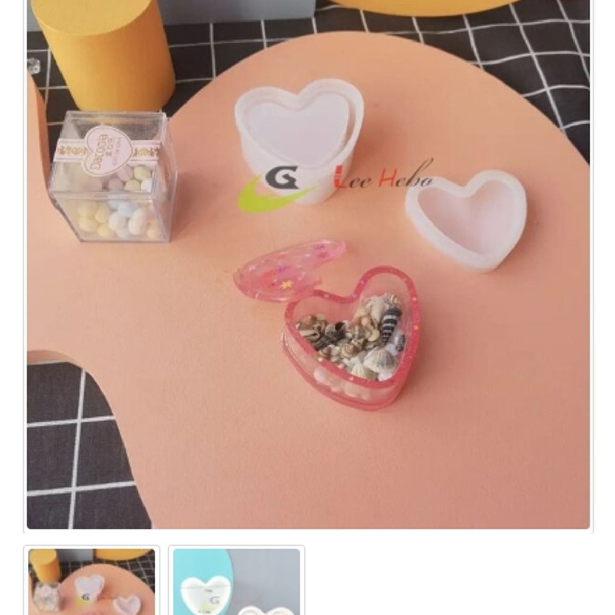 GENERICO - Molde Para Resina Cofre O Joyero Corazon 2 Piezas