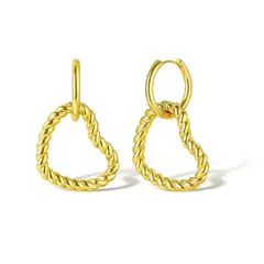 GENERICO - Aros Argolla Corazon Chapado en Oro