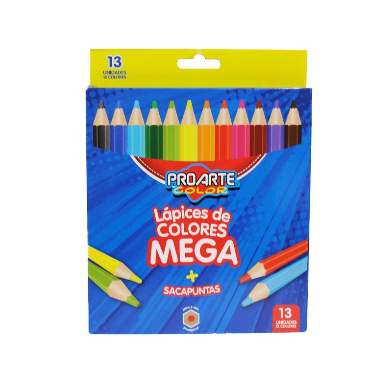 NEWTREE - Lapiz Colores Jumbo Para Pintar Con Sacapuntas 13pcs
