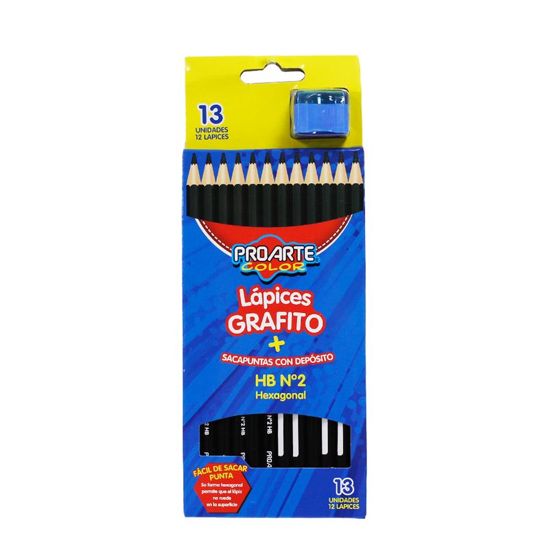 NEWTREE - Lapiz Grafito HB Hexagonal Con Sacapuntas 13pcs