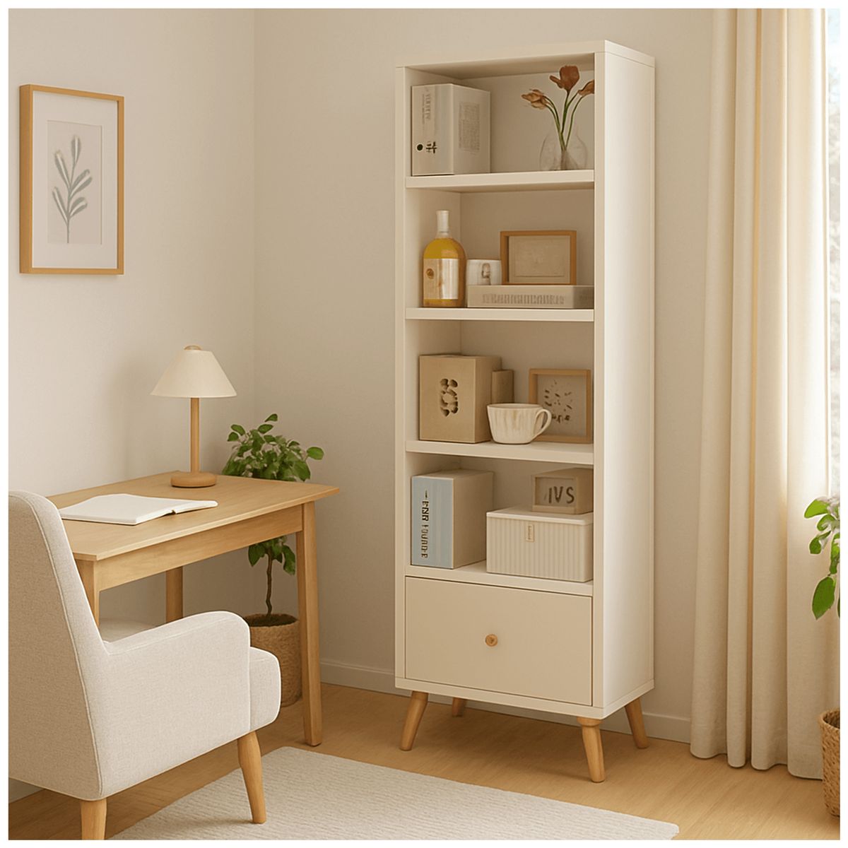 HOMER DESIGN - Organizador Estante Living Para Libros 180x50x30cm Con Patas