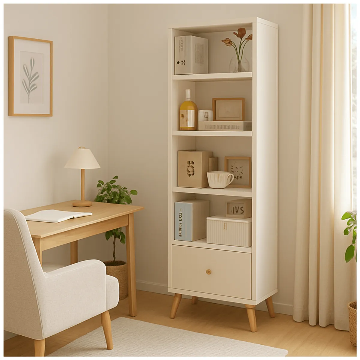 HOMER DESIGN - Organizador Estante Living Para Libros 180x50x30cm Con Patas