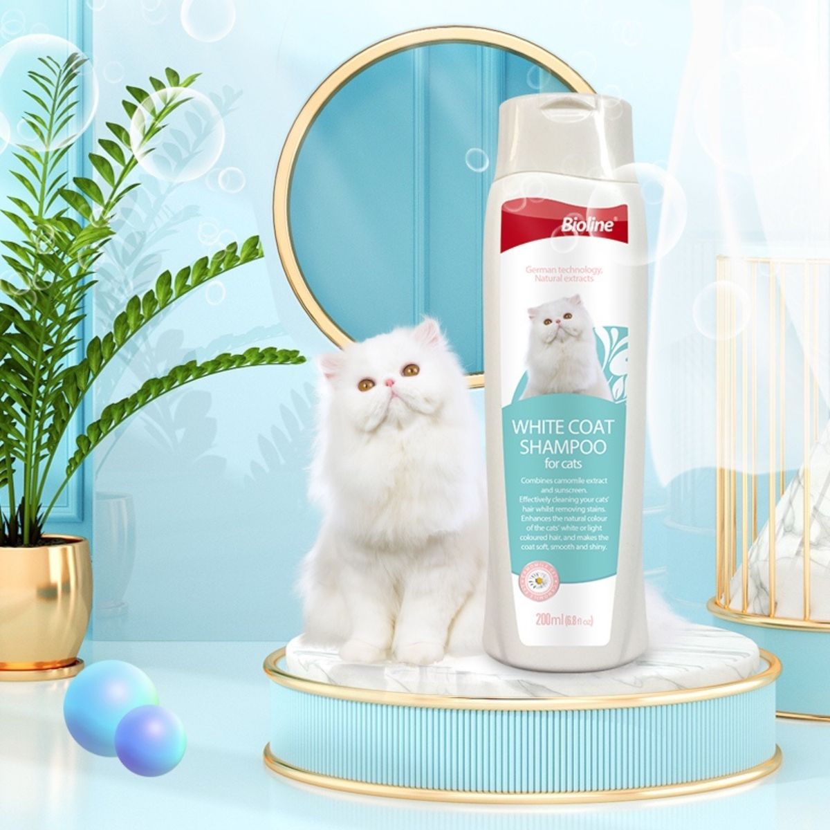 BIOLINE - Shampoo White Coat Para Gatos Bioline 200ml