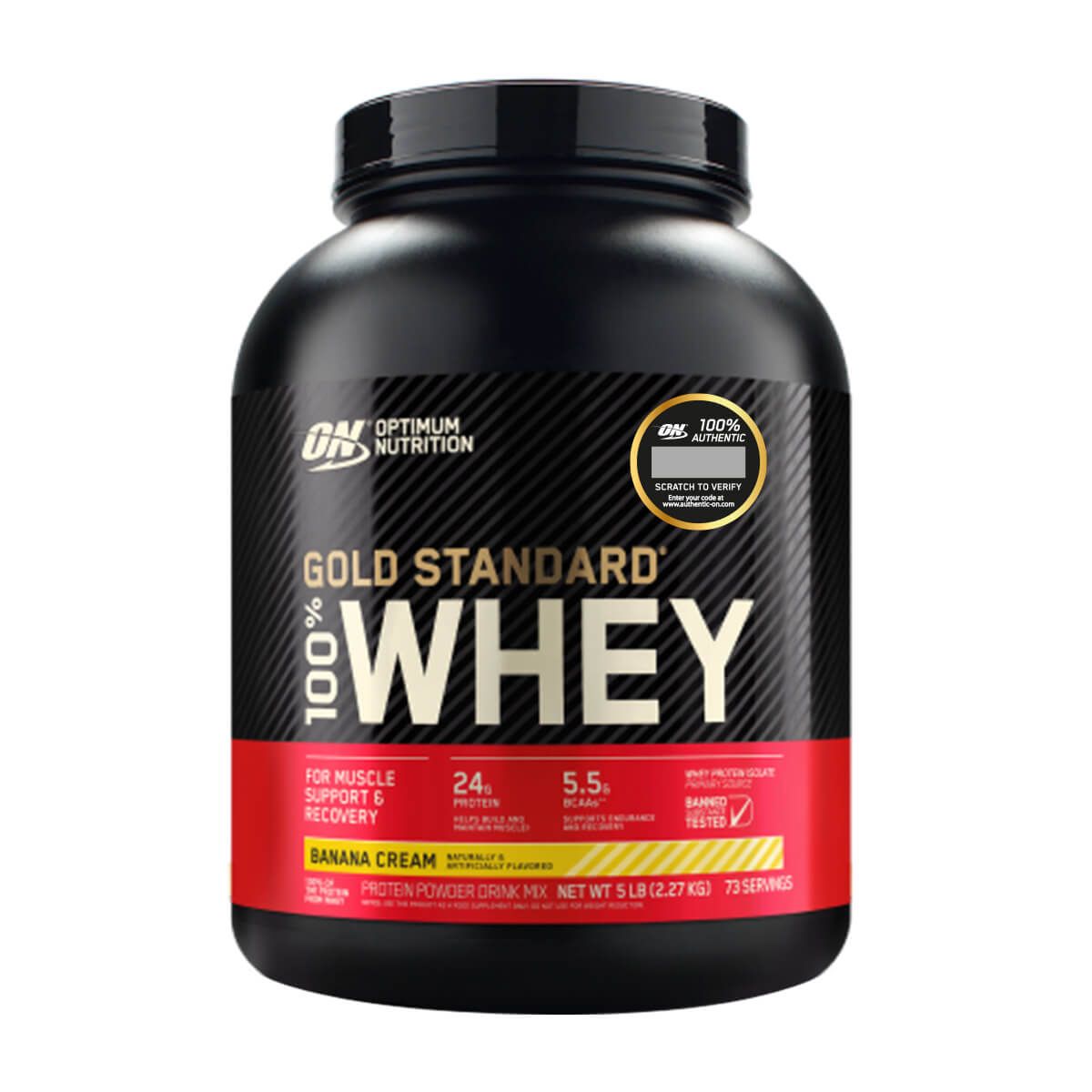 OPTIMUN NUTRITION - Gold Standard 100% Whey Protein (5 Lb) - Original - PLATANO