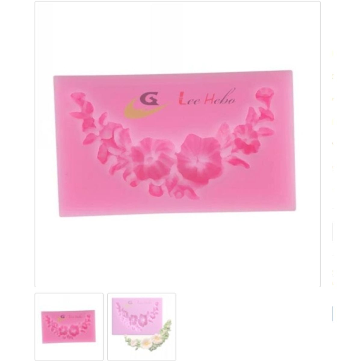GENERICO - Molde Para Fondant Silicona Rosa