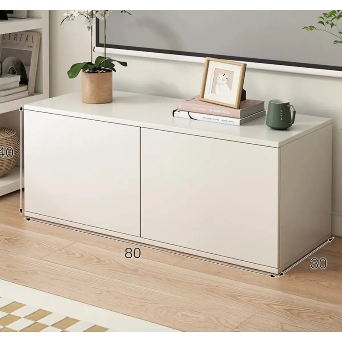 HOMER DESIGN - Rack Tv 80x40x30cm 2 Puerta Melamina Combinable Por Varios