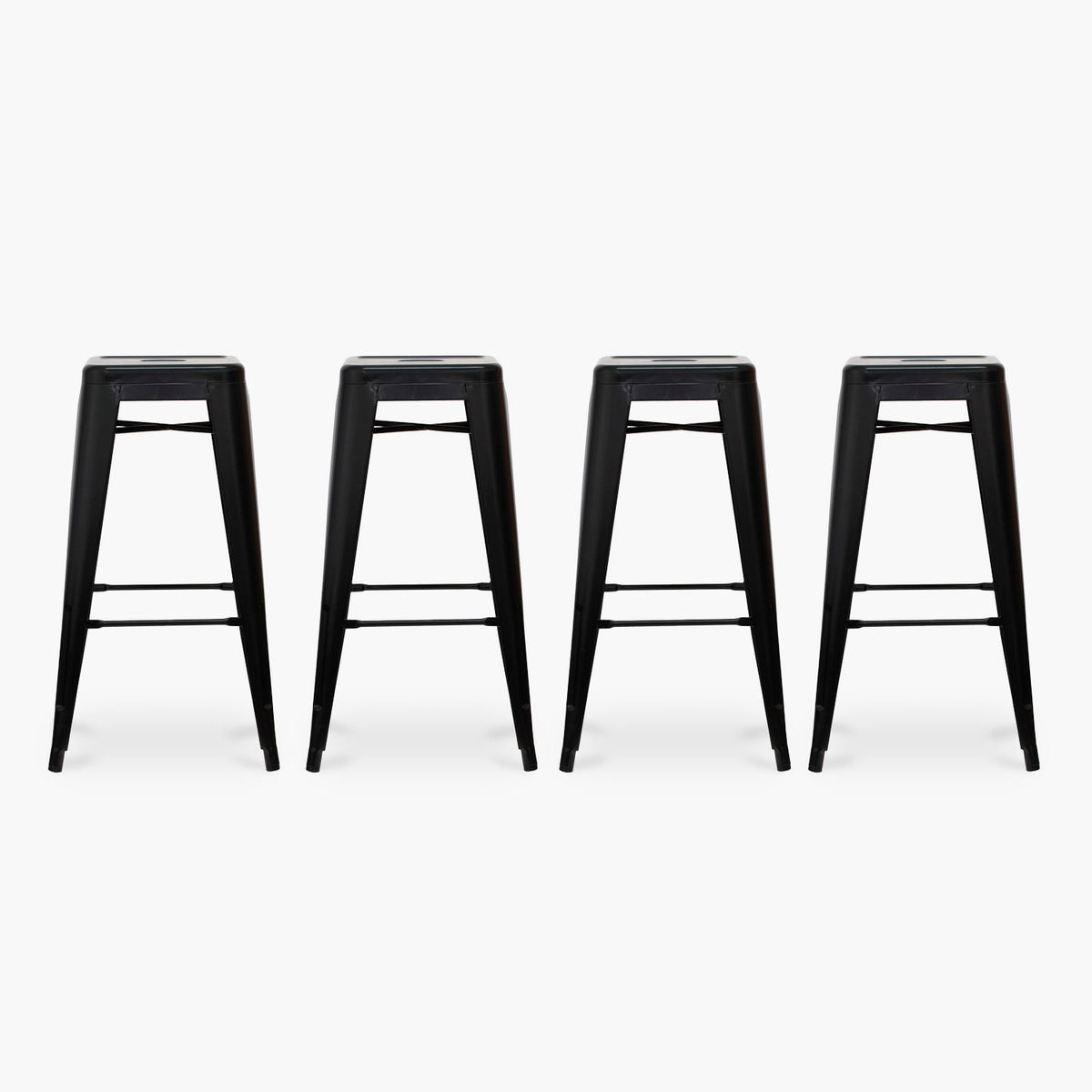 FORM DESIGN - Pack 4 Tolix Taburetes 77 Metal Negro Form