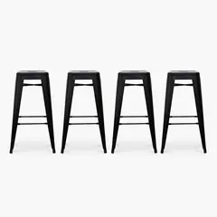 FORM DESIGN - Pack 4 Tolix Taburetes 77 Metal Negro Form