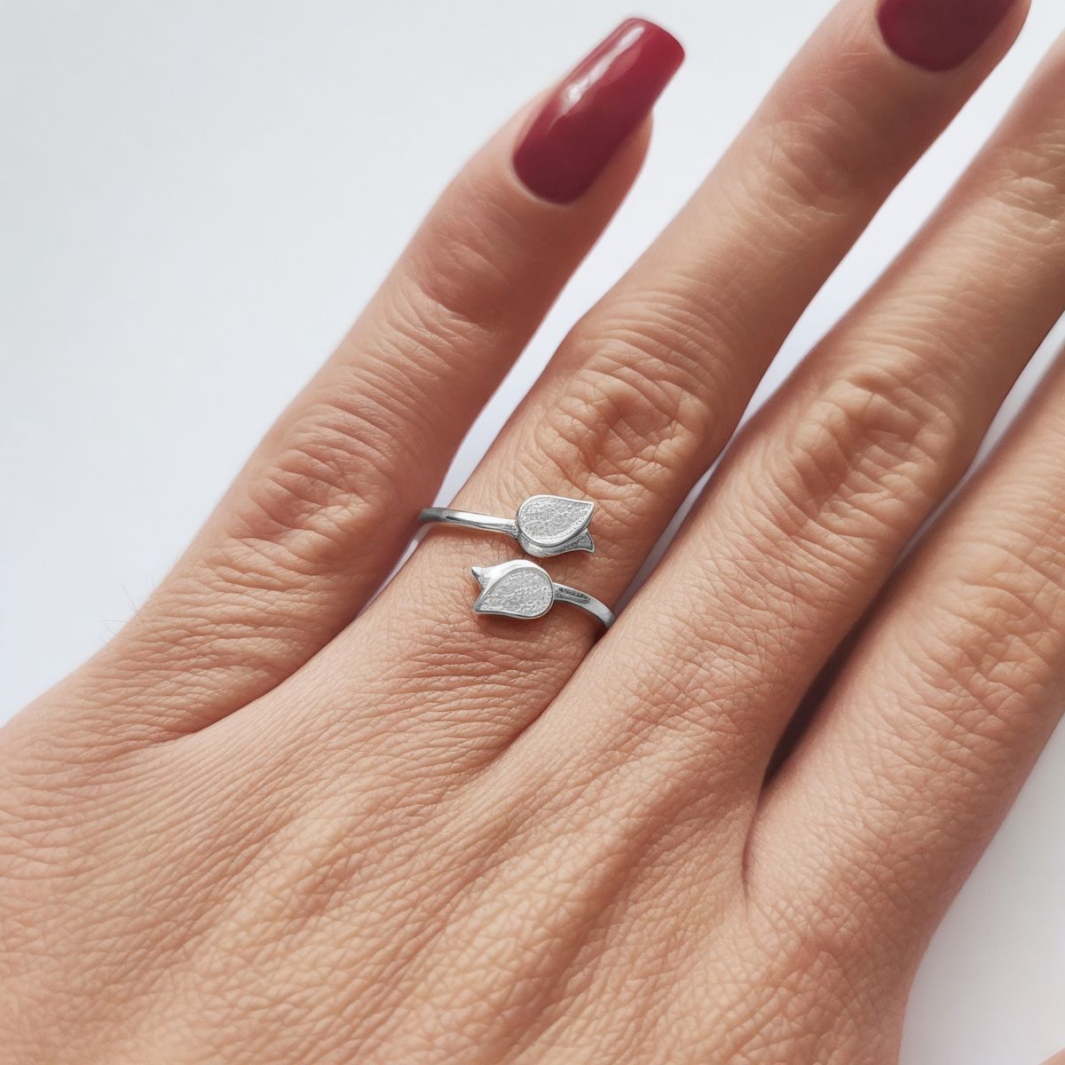 ANDREA COGGIOLA JOYAS - Anillo Tulipán Circón Plata Fina 925