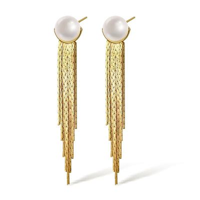 Imagen 2 del producto Aros fiesta Chapados en Oro con Perla