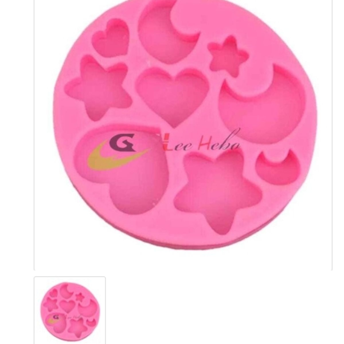 GENERICO - Molde Para Fondant Silicona Forma Corazon Estrella Luna