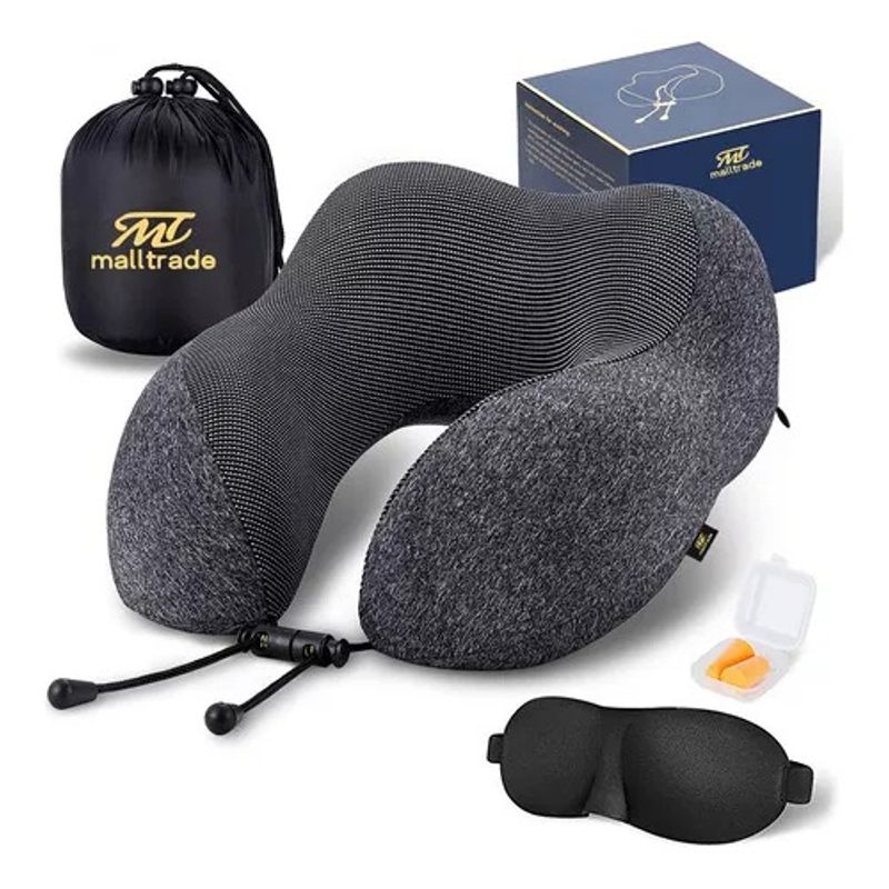GENERICO - Almohada Viscoelastica Para Viaje De Cuello  Regalo Antifaz.
