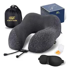 GENERICO - Almohada Viscoelastica Para Viaje De Cuello Regalo Antifaz.