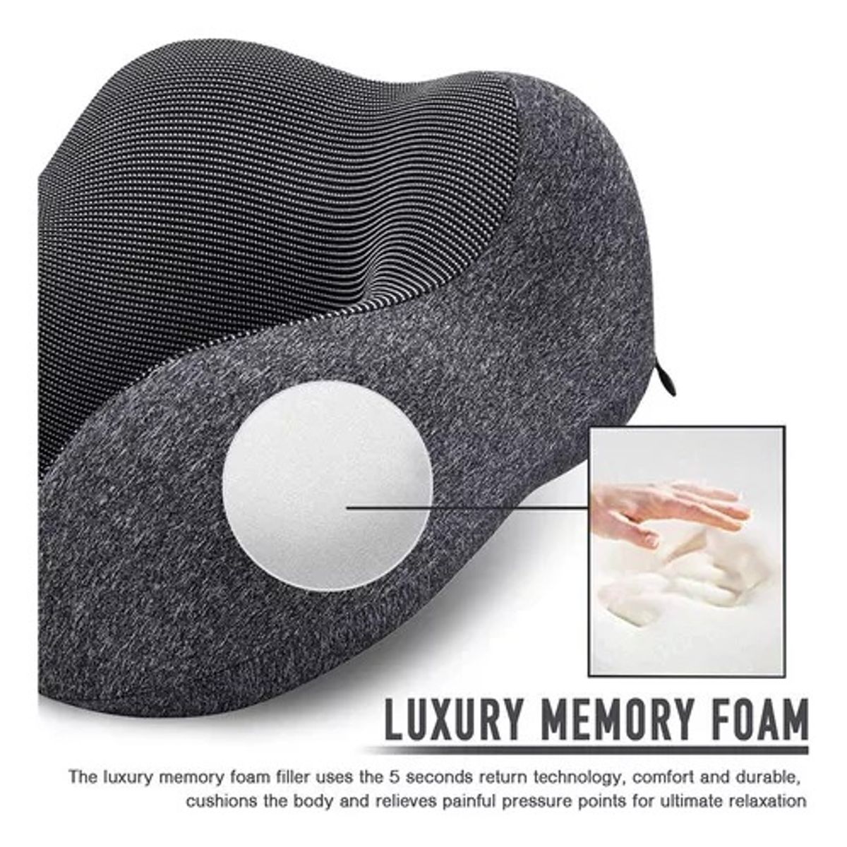 GENERICO - Almohada Viscoelastica Para Viaje De Cuello  Regalo Antifaz