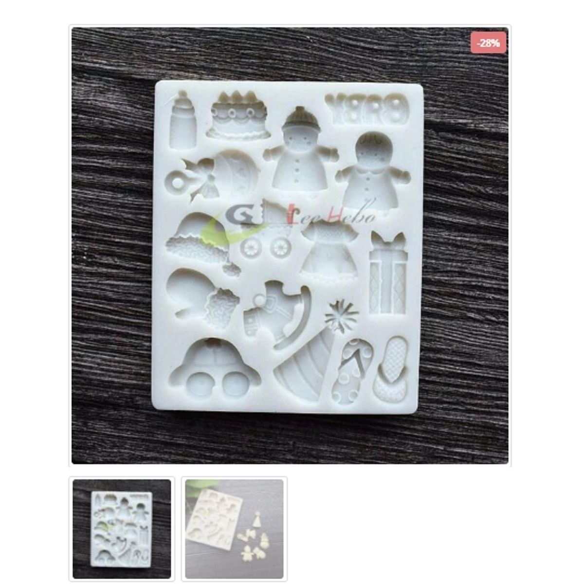 GENERICO - Molde Para Fondant Silicona Forma Baby Showers