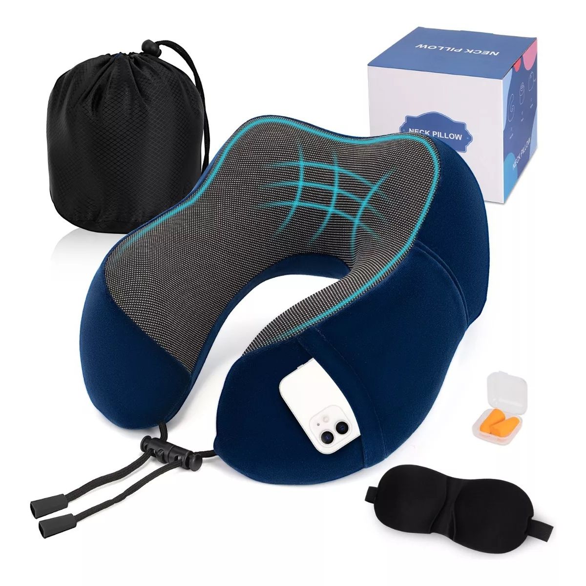 GENERICO - Almohada De Cuello Para Viaje Trabajo Cojín Soporte Cómodo