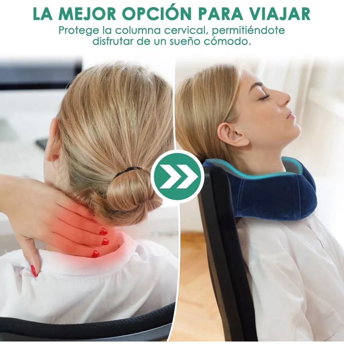 GENERICO - Almohada De Cuello Para Viaje Trabajo Cojín Soporte Cómodo