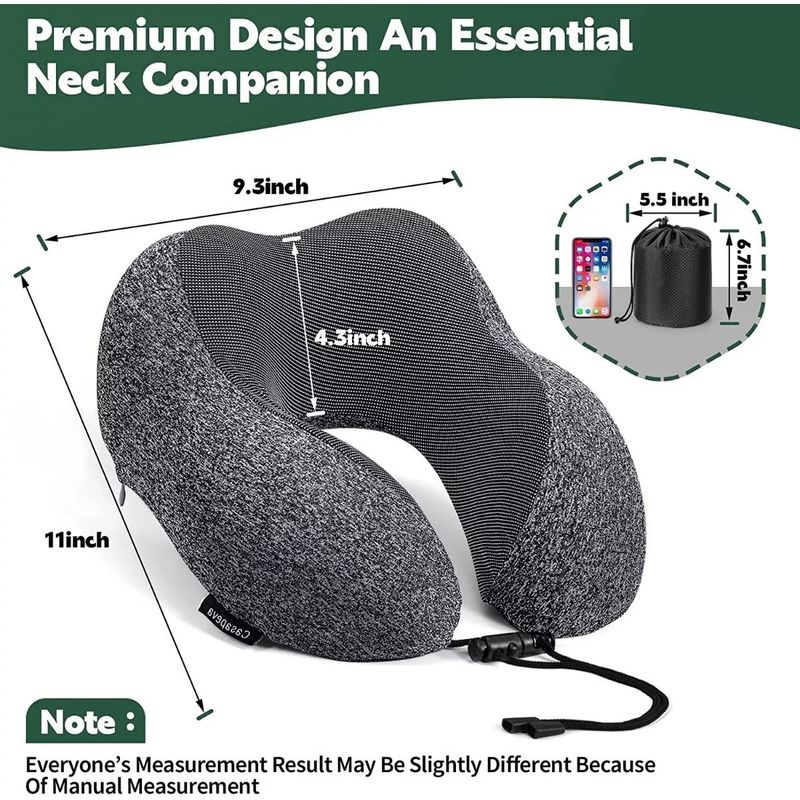 GENERICO - Almohada Viscoelastica Viaje Cuello Cojín Cómodo Y Relajante.