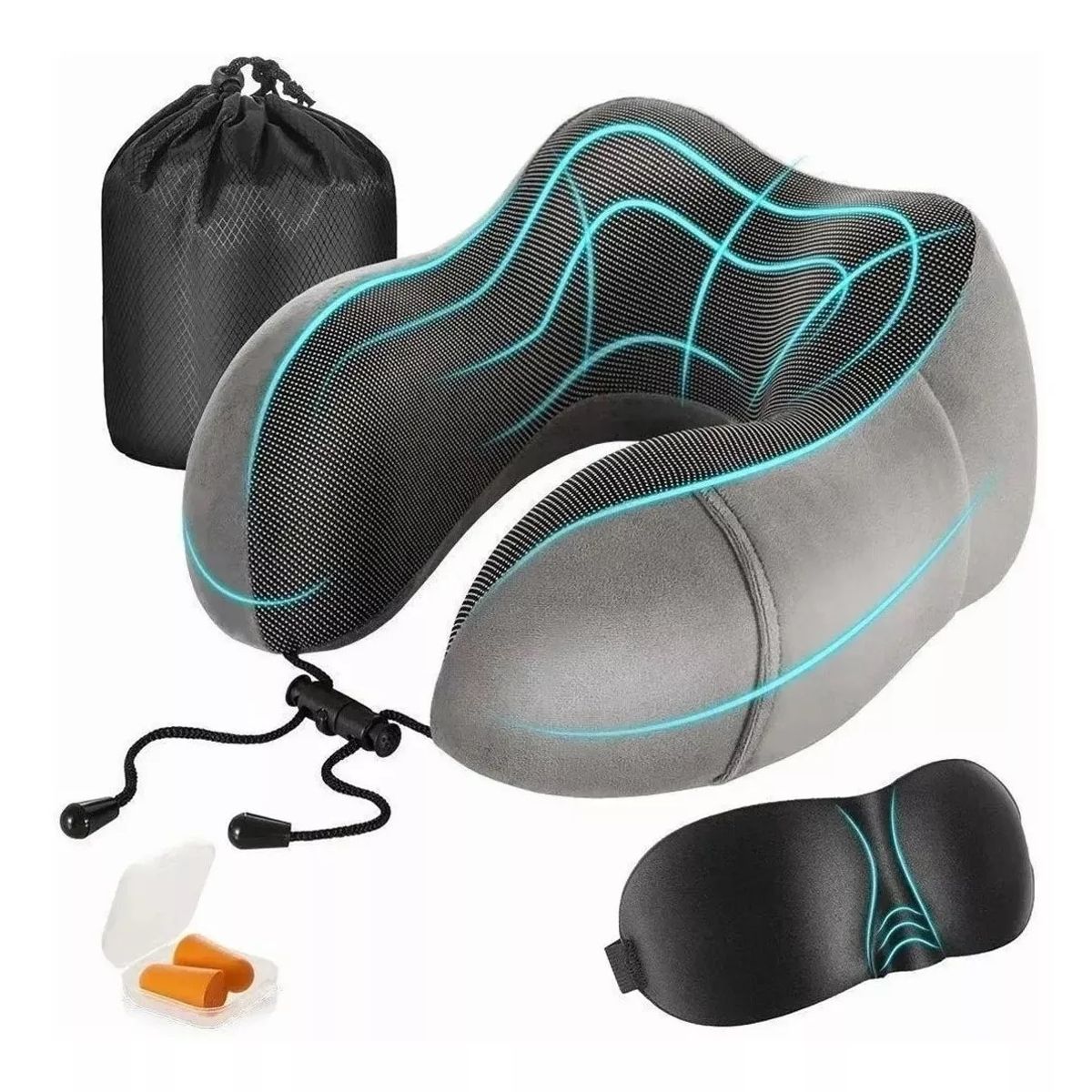 GENERICO - Almohada Para Cuello Para Viaje O Todo Uso gris