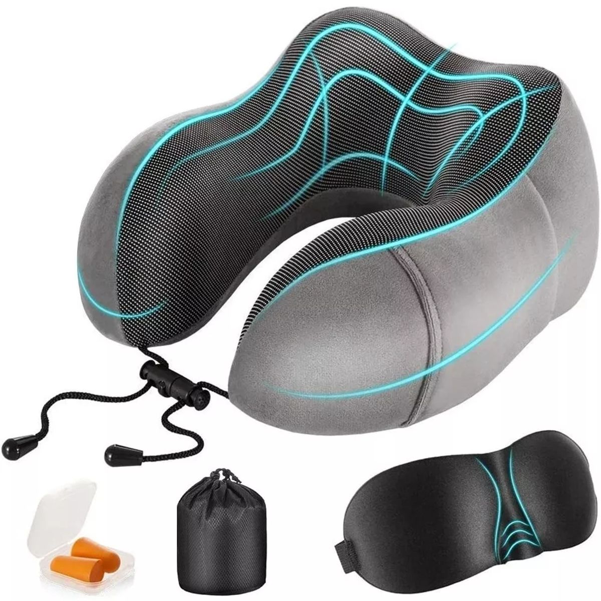 GENERICO - Cómodo Almohada De Viaje Espuma De Memoria Cojín Para Cuello