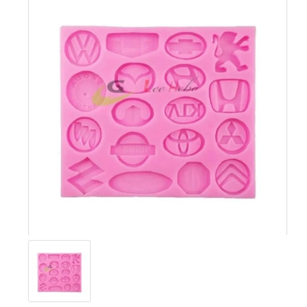 GENERICO - Molde Para Fondant Silicona Forma Marca De Autos.