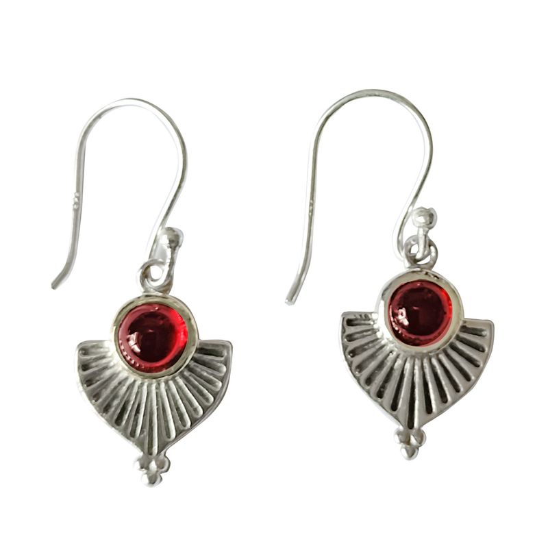 ANDREA COGGIOLA JOYAS - Aros Hari Granate Plata Fina 925
