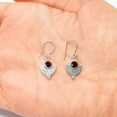 Imagen 2 del producto Aros Hari Granate Plata Fina 925