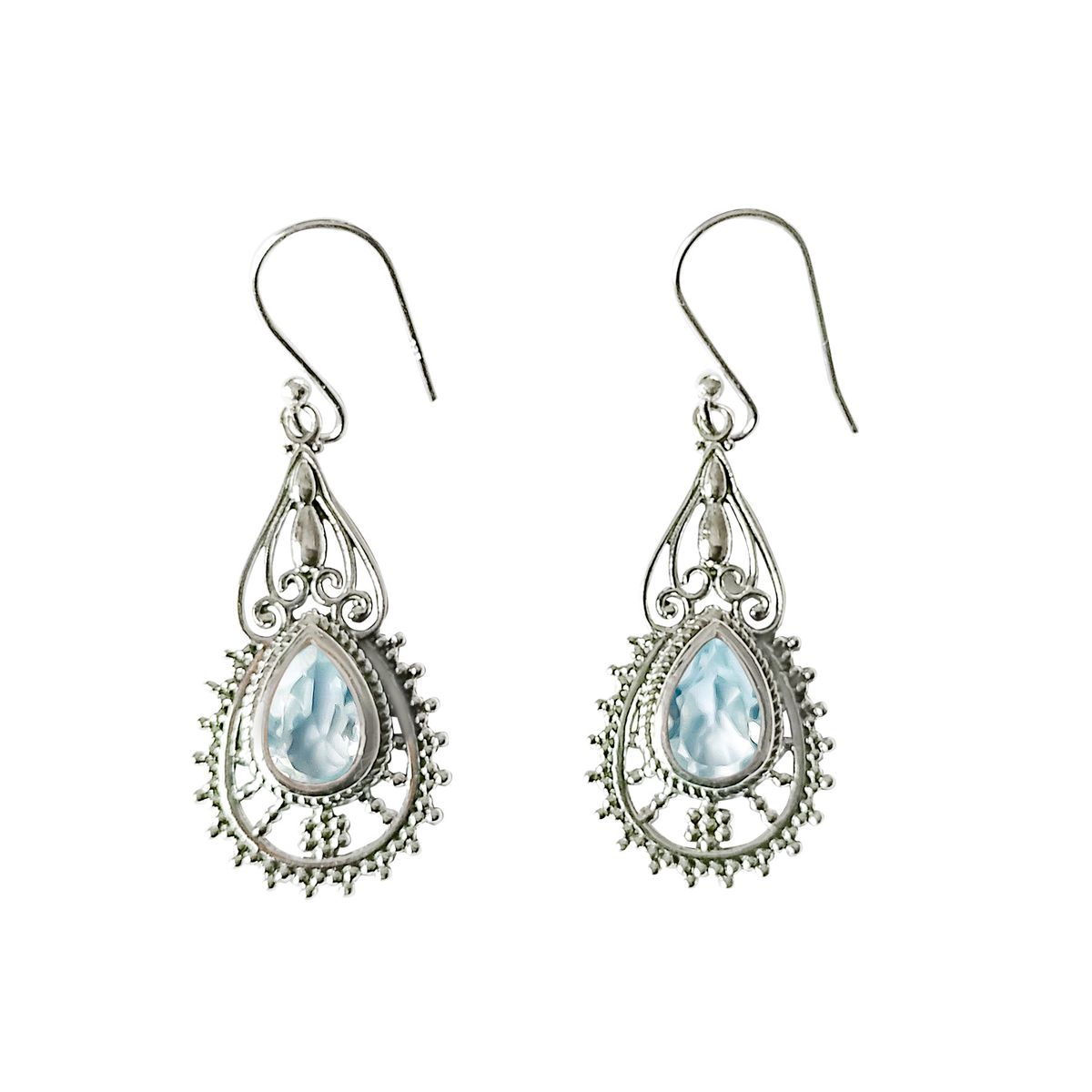 COGGIOLA - Aros Dharma Topacio Celeste Plata Fina 925