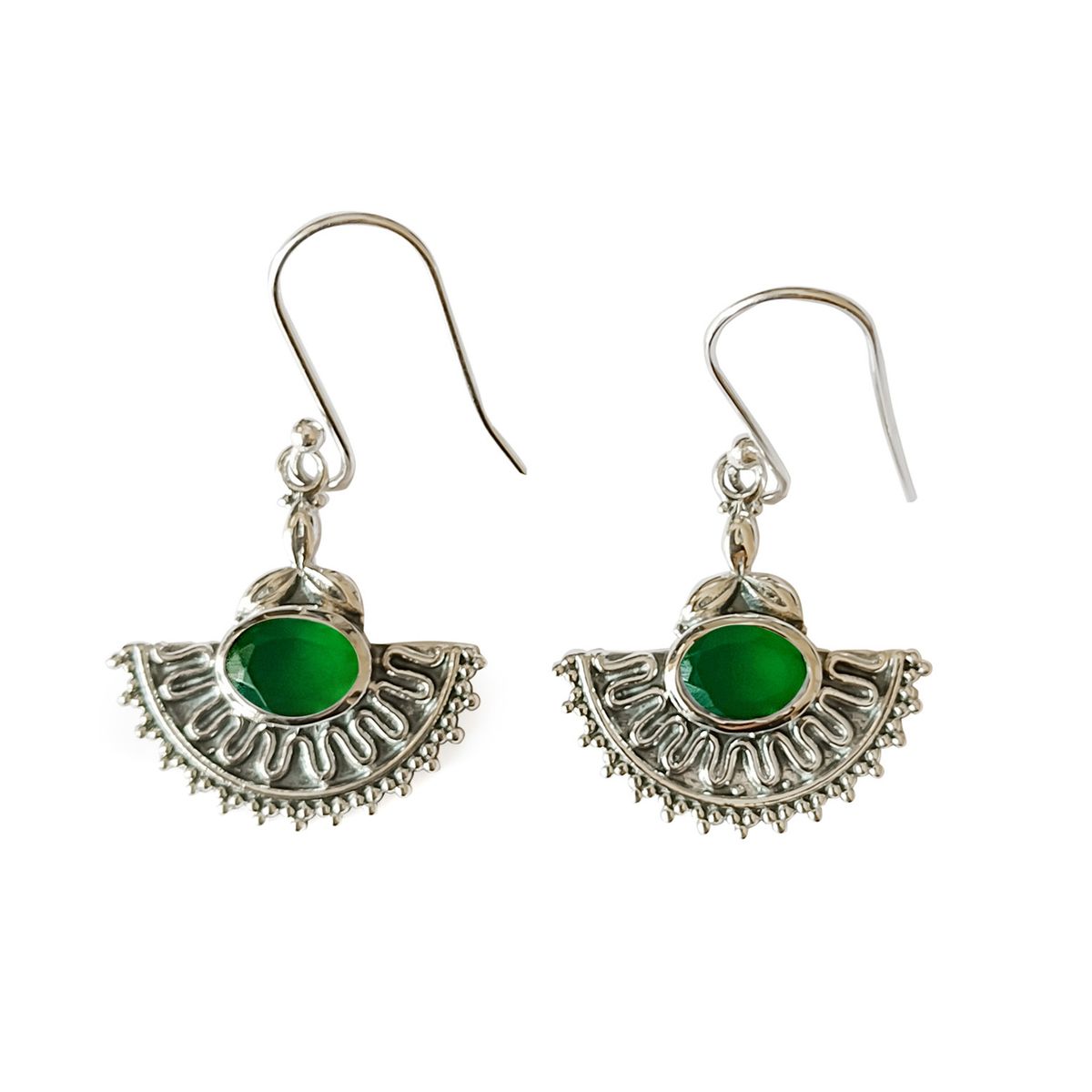 ANDREA COGGIOLA JOYAS - Aros Kerani Jade Plata Fina 925
