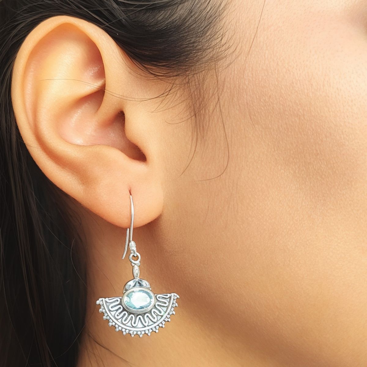 COGGIOLA - Aros Kerani Topacio Celeste Plata Fina 925