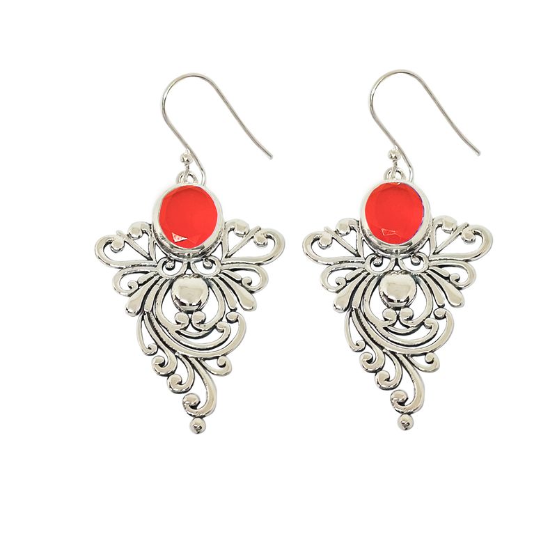 ANDREA COGGIOLA JOYAS - Aros Daya Cornalina Plata Fina 925