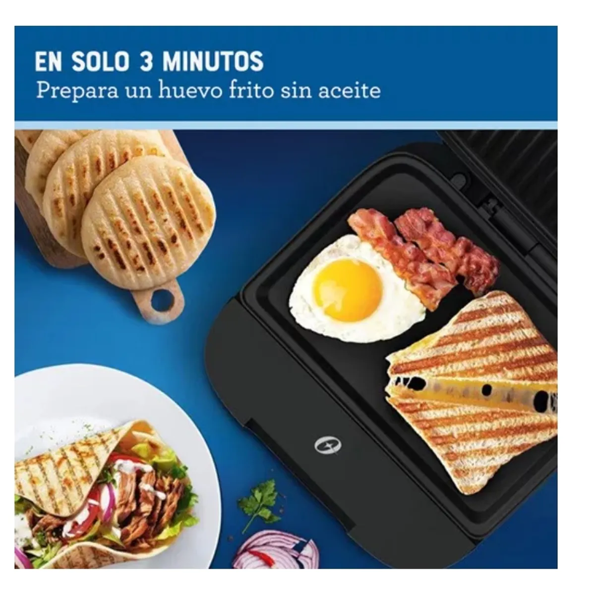 OSTER - Sandwichera Oster Compacta Con Platos Hondos Ckstsm400 Negro