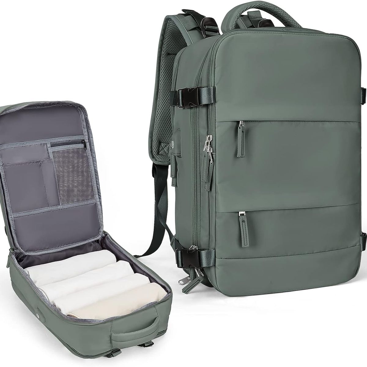 BANANA TIENDA - Mochila De Viaje Compatible con Avión Cabina Travel Backpack Bananatienda Negro
