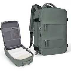 BANANA TIENDA - Mochila De Viaje Compatible con Avión Cabina Travel Backpack Bananatienda Negro