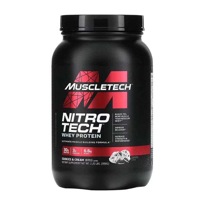 MUSCLETECH - Nitro Tech, Whey protein (2 Lb) - Original - COOKIES