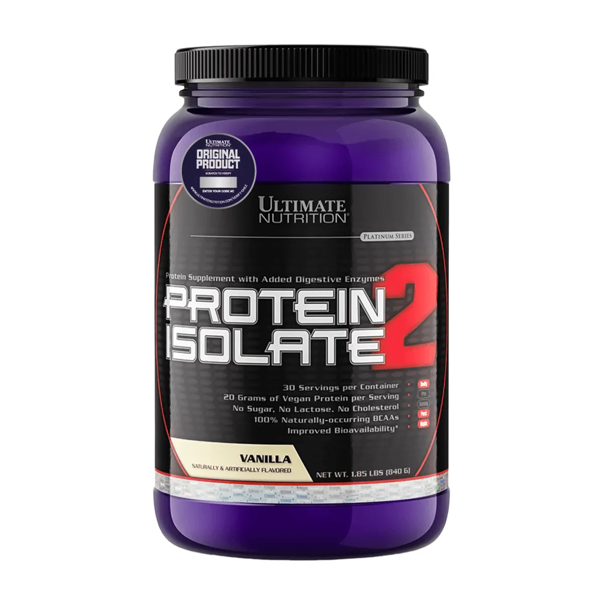 ULTIMATE NUTRITION - Protein Isolate, Proteína Vegetariana (2 Lb) - Original - VAINILLA