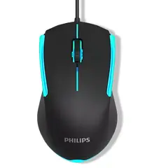 PHILIPS - Mouse Multiuso de 7 Botones Retro Iluminado SPK9314 - Negro