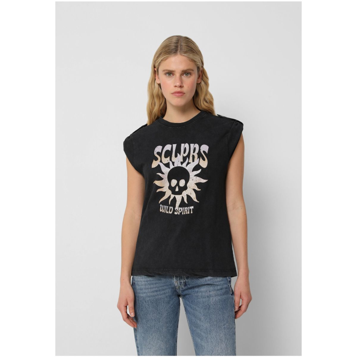 SCALPERS - Polera Botones Black