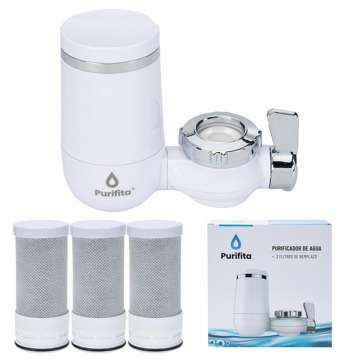COREAQUA - Purificador Agua para Llave Grifo Purifita+Filtros