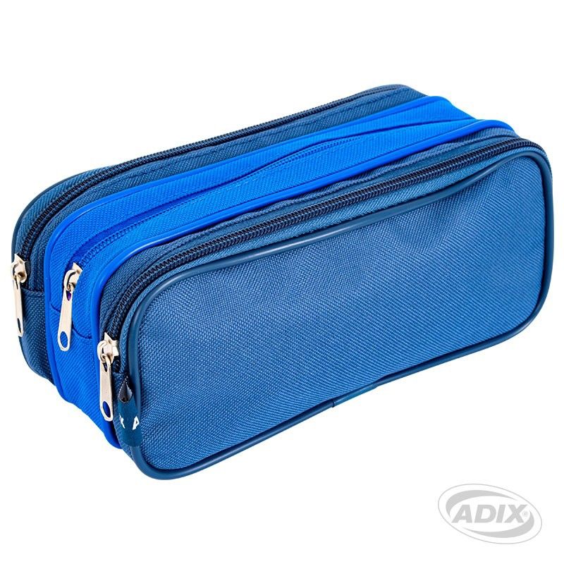 ADIX - Estuche escolar Triple cierre Adix Color Azul