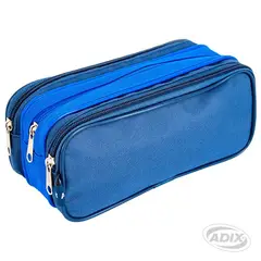 ADIX - Estuche escolar Triple cierre Color Azul