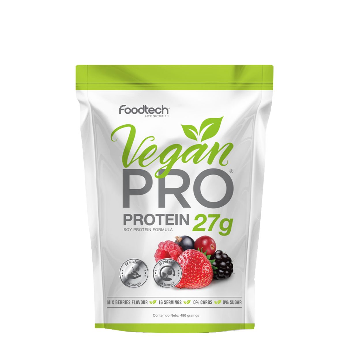 FOODTECH - Vegan Protein 1lb - Foodtech Mixed Berries
