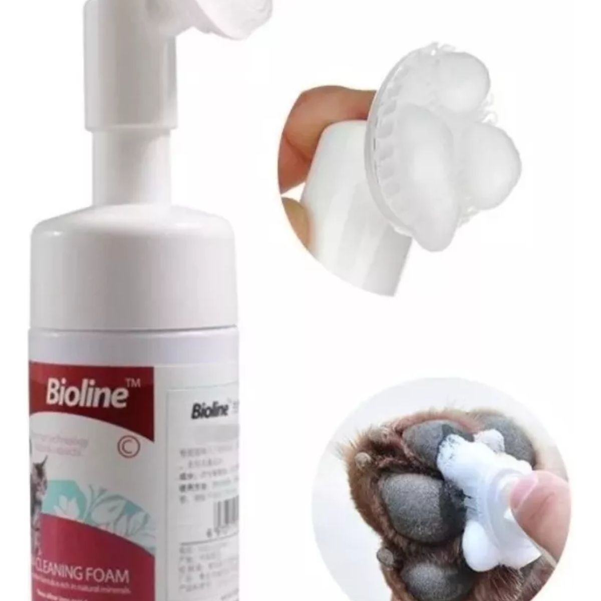 BIOLINE - Espuma Limpia Patas Mascotas Gato Perro Bioline 100ml