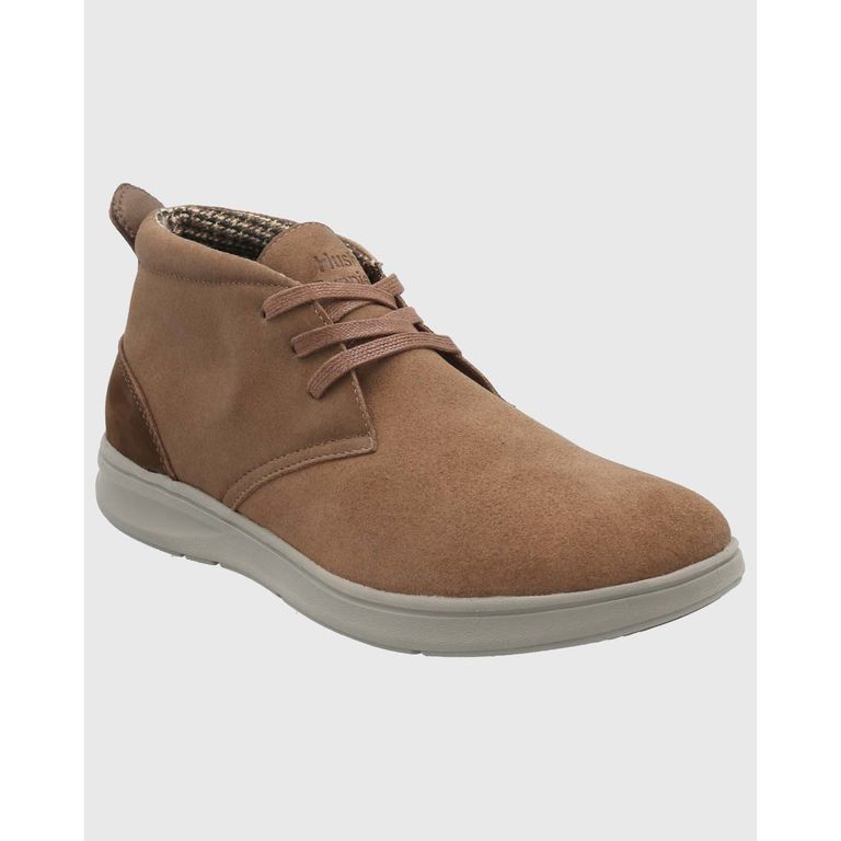 Botin Cuero Hombre Rudder Café HUSH PUPPIES.