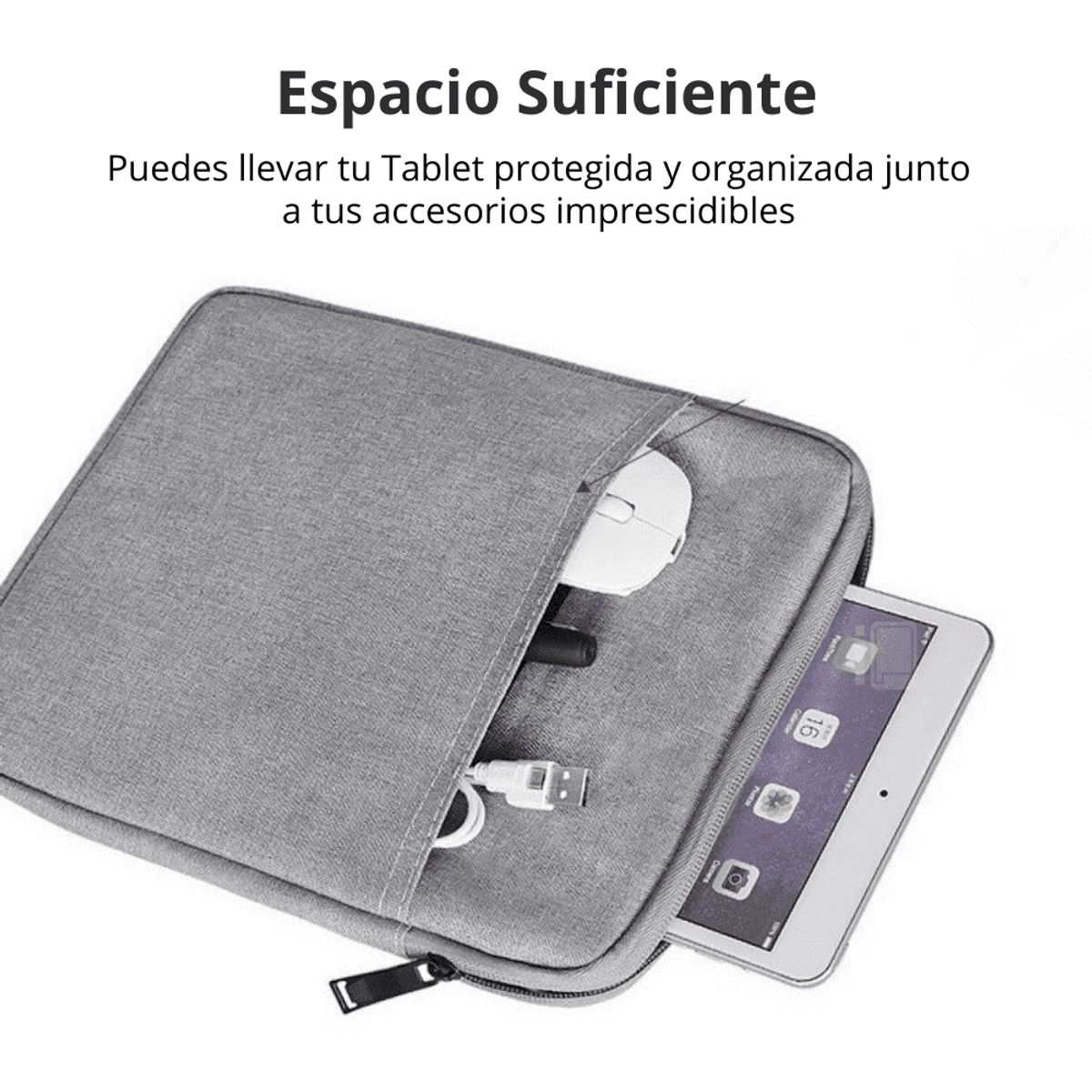 GENERICO - Estuche Tablet 9.7 a 11 Pulgadas Doble Compartimiento Color Azul