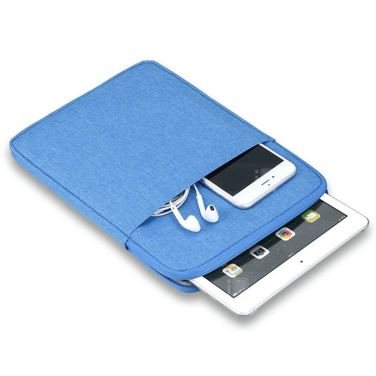 GENERICO - Estuche Tablet 9.7 a 11 Pulgadas Doble Compartimiento Color Azul Claro